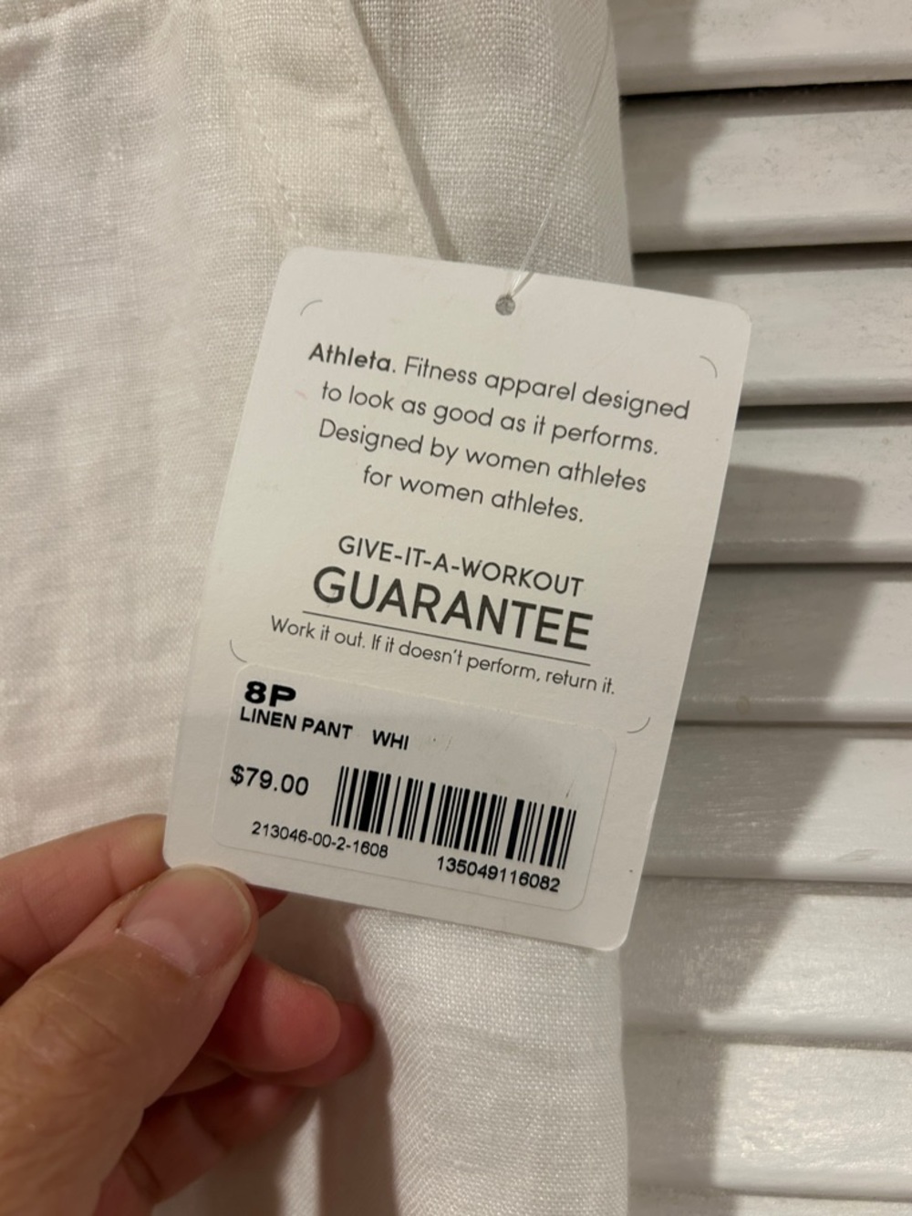 NWT Athleta White Linen Pants Women’s Size 8 Petite - Picture 4 of 11